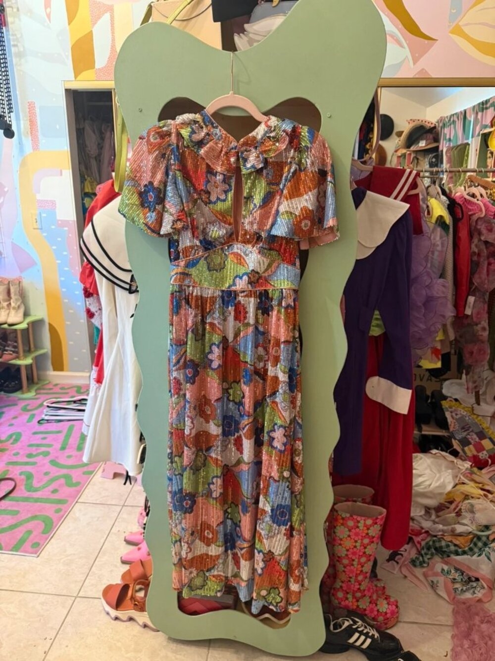 Celia b sequin floral dress size XS worn once
